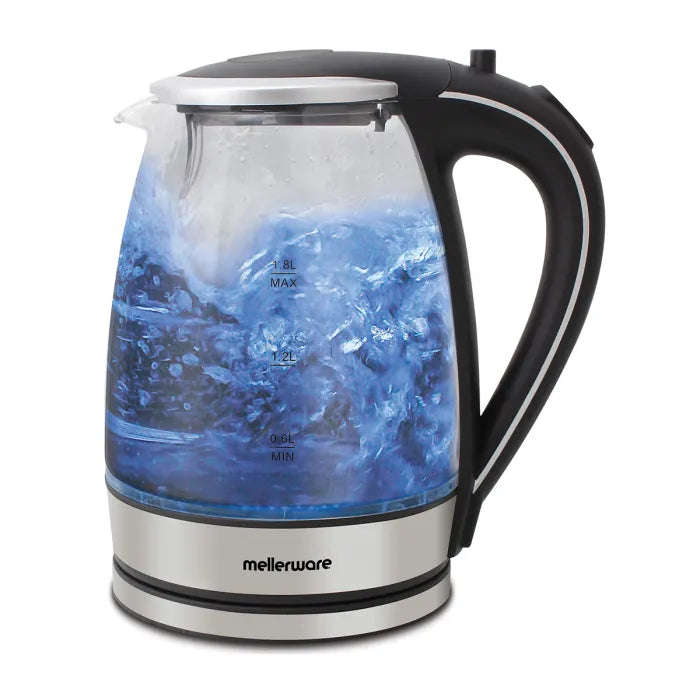 Mellerware Kettle Glass 1.8 L 2200 W Sil 360 Cordles