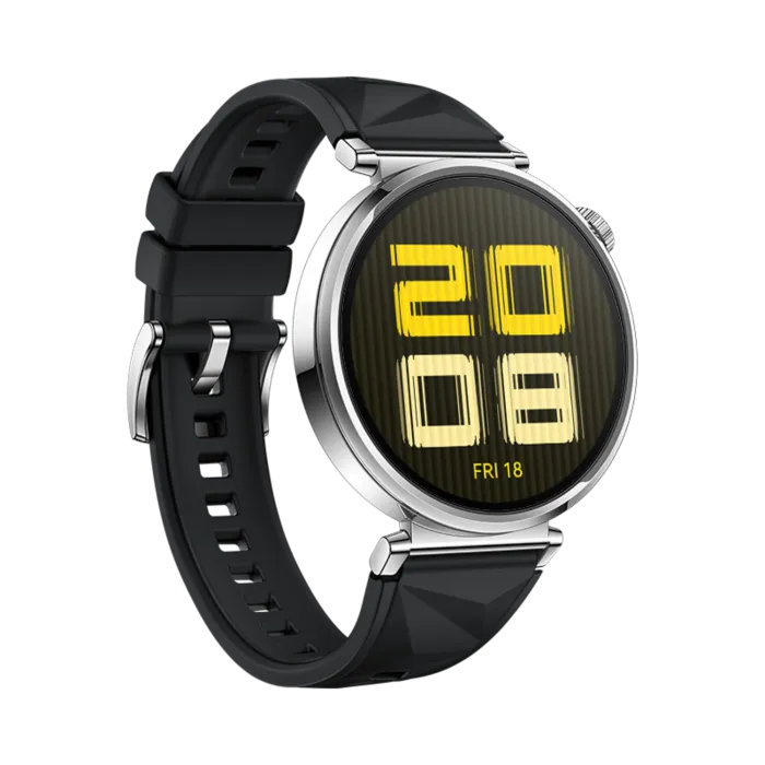 41mm/1.32inch Amoled / Black Fluoroelastomer Strap.Front Case:Silver Stainless Steel. 323 M Ah Ip68