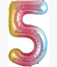Casey 102cm Rainbow Balloon Number.5 Retail Packaging No