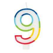 Casey 7cm Multicolor Numerical Birthday Candle Nr.9 Retail