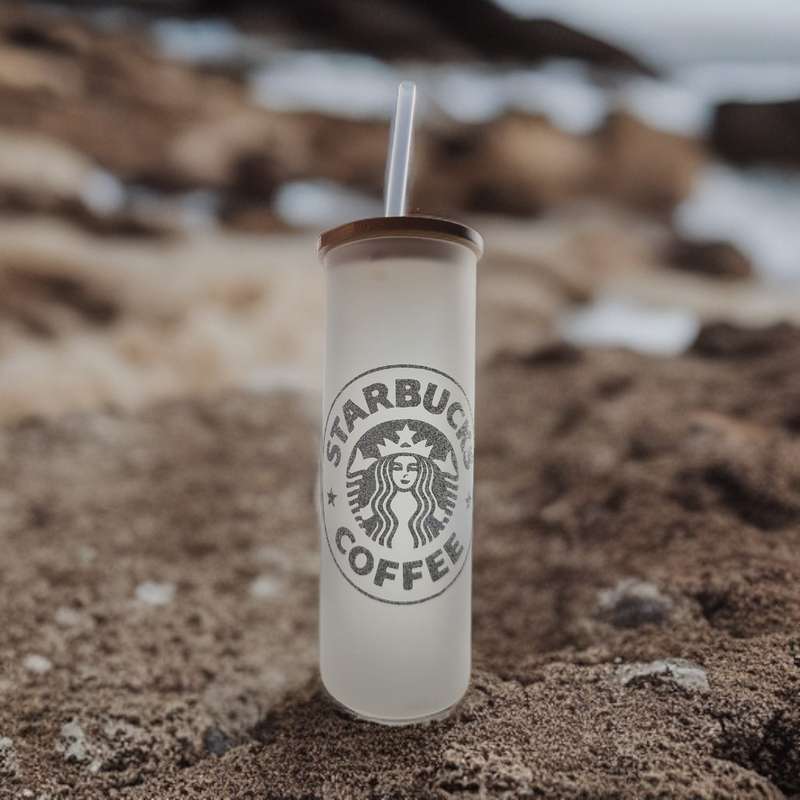 Starbucks Frosted Glass Bottle - Gradient Design - BPA-Free - Transparent