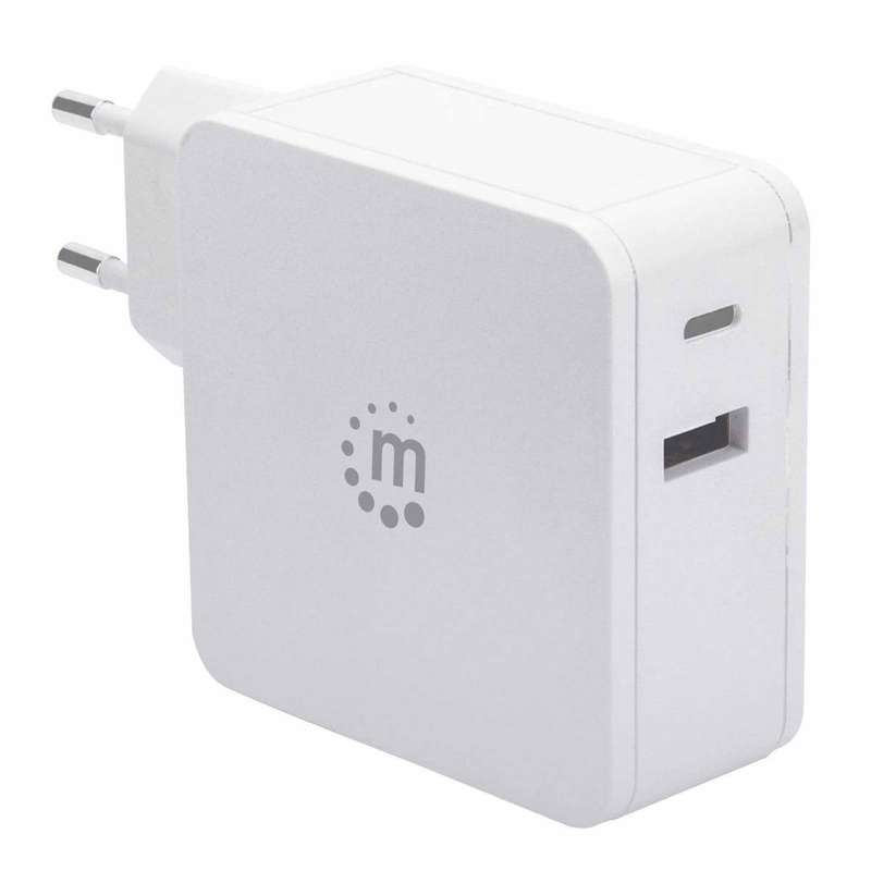 Manhattan Power Delivery Wall Charger - 60 W USB-C Power Delivery Port (up to 60 W), USB-A Chargi...