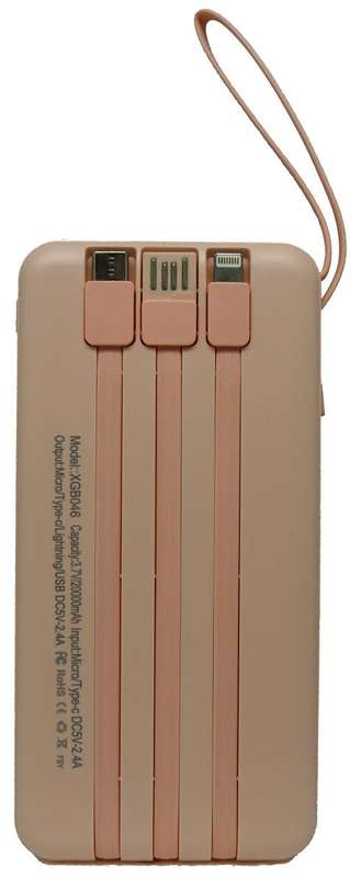 Viaking Power Bank 10000 mAh Capacity- Colour Light Pink,