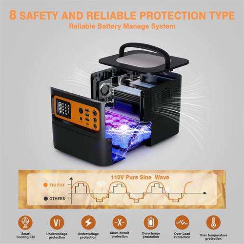 Solarix Tigfox 500W Portable Power Station  Pure Sine Wave Rated Power 500 Watts