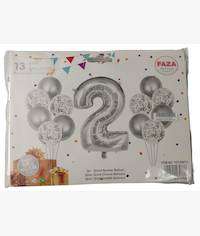 Casey 13pc Silver and White Balloon Set Nr 2