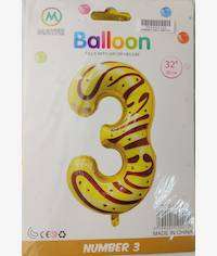 Casey 102cm Donut Balloon Number.3 Retail Packaging No