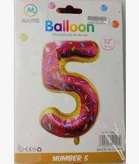 Casey 102cm Donut Balloon Number.5 Retail Packaging No