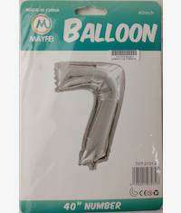 Casey 102cm Silver Balloon Number.7 Retail Packaging No