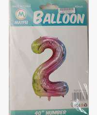 Casey 102cm Rainbow Balloon Number 2