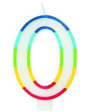 Casey 7cm Multicolor Numerical Birthday Candle Nr.0 Retail