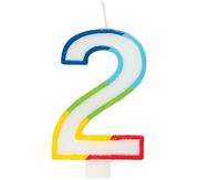 Casey 7cm Multicolor Numerical Birthday Candle Nr.2 Retail