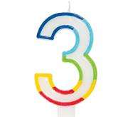 Casey 7cm Multicolor Numerical Birthday Candle Nr.3 Retail
