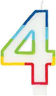 Casey 7cm Multicolor Numerical Birthday Candle Nr.4 Retail