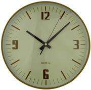 Casey Wall Clock Pine outer rim with Beige details 30cm