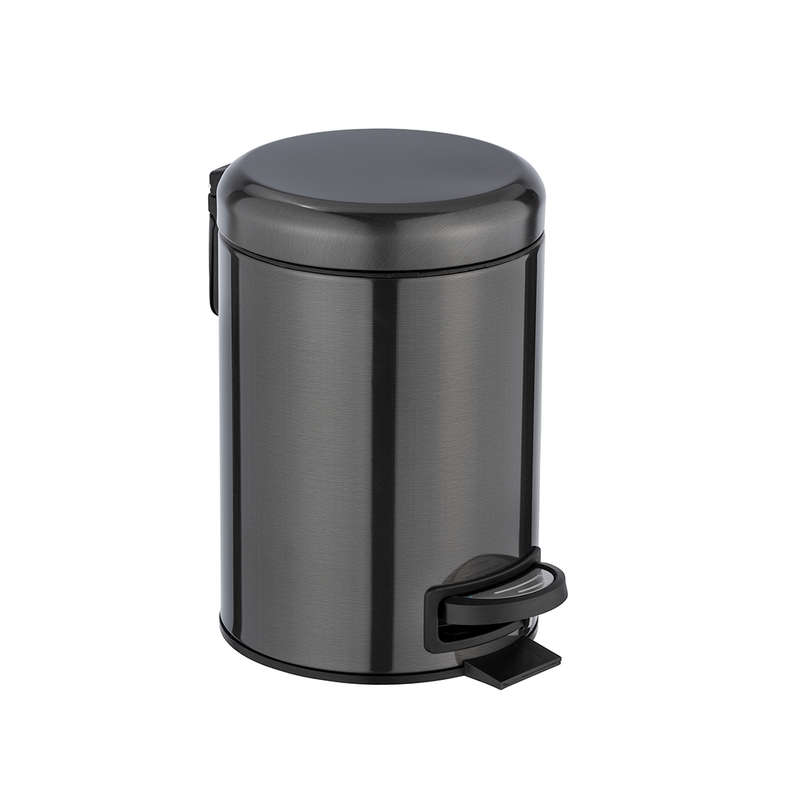 Wenko Black Step-On Bin - 3L Leman Matte Black Pedal Bin