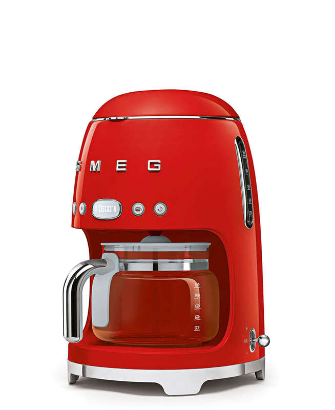 Smeg Drip Coffee Machine - Red and Black