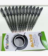 Flexoffice 0.7mm Black Retractable Gel Pens box of 12