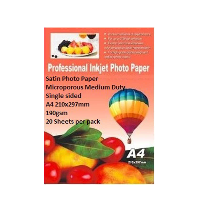 E-Box Satin Photo Paper- Microporous Coated Medium Duty- Single sided