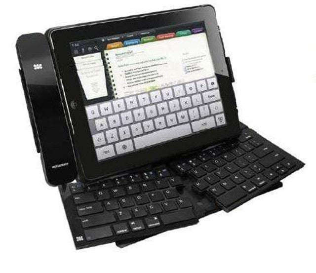 iPad Ergonomic Bluetooth Keyboard Stand with Phone Handset,An ultra