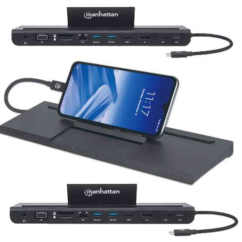 USB-C 11-in-1 Triple-Monitor Docking Station with MST - USB 3.2 Type-C Male to HDMI