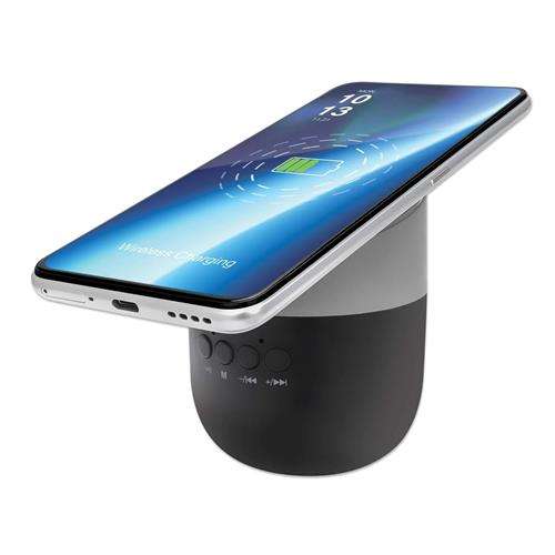Manhattan Sound Science Bluetooth Speaker with Wireless Charging Pad - Wireless Charging Top