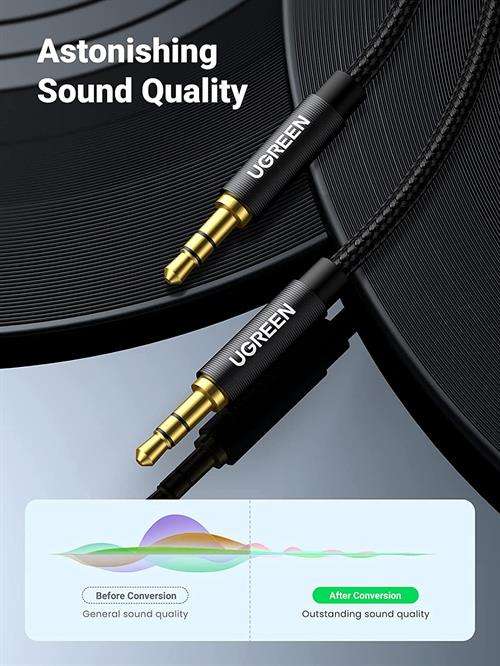 Ugreen 3.5mm Audio Cable Stereo Auxiliary AUX Cord Gold-Plated Male to Male Braided Cable