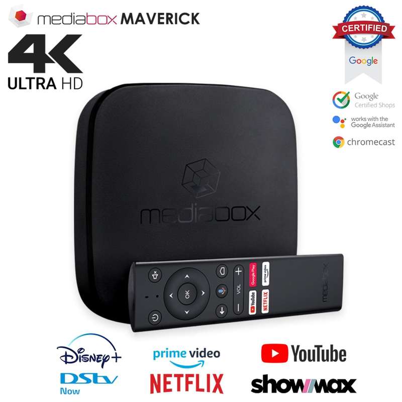 Mediabox Maverick 4K Android Certified TV Box - Quad Core 2.0Ghz Processor
