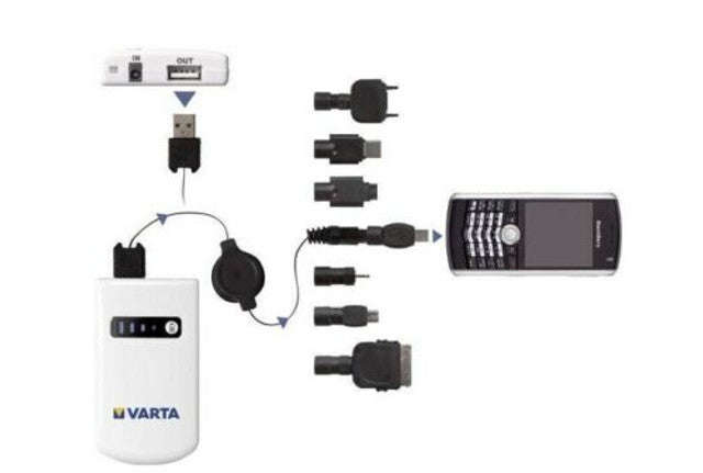 Varta V-Man Portable Power Pack Set -USB-in & USB-Out Function