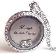 FL51 - High Quality Floating Locket Necklace Set with personalized disc & any floating charm