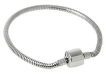 EB1-CB76241 - Stainless Steel European Bracelet 16,17,18 or 19cm (compatible with popular ... - 17cm