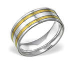 Jordan Men's High Polished Gold and Silver Stainless Steel Ring - Size 10