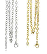 CH1 - High Quality Stainless Steel Rollo Chain, Silver / Gold 45,50... - Silver Stainless Steel 70cm