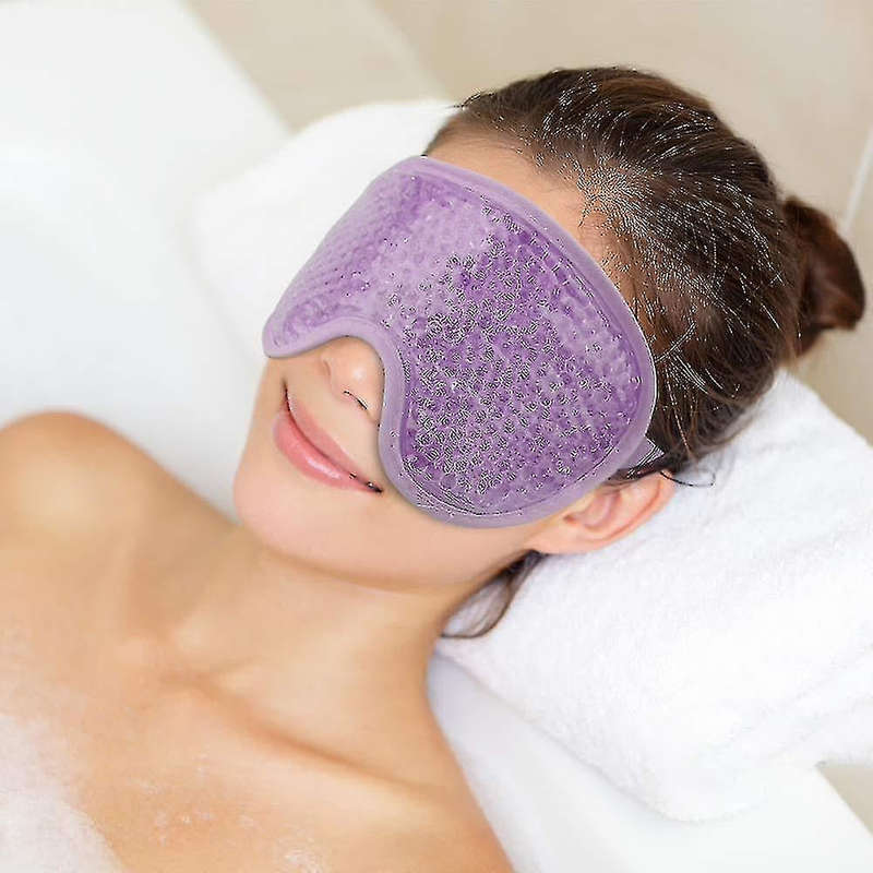 Reusable Gel Eye Mask For Puffy Eyes, Ice Eye Mask Cold Eye Mask Frozen With Plush Backing For He...