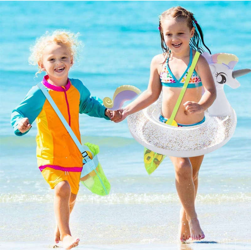 Inflatable Pool Floats, Unicorn Swimming Aids, Inflatable Swimming Ring, Glitter White Swimming R...