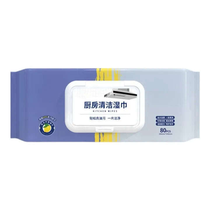 80 PCS Kitchen Cleaning Wipes Kitchen Towel Tissue Strong Decontamination Degreasing Wet Tissue L...
