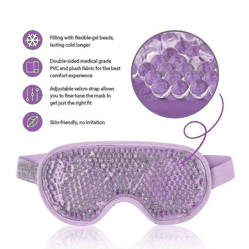 Reusable Gel Eye Mask For Puffy Eyes, Ice Eye Mask Cold Eye Mask Frozen With Plush Backing For He...