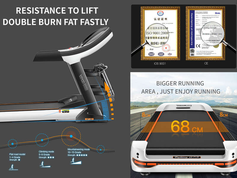 Pro-Sportz 9600 Modern Electric Treadmill  15.6 TFT HD Screen, Bluetooth, 3.25HP Energy-Sav...