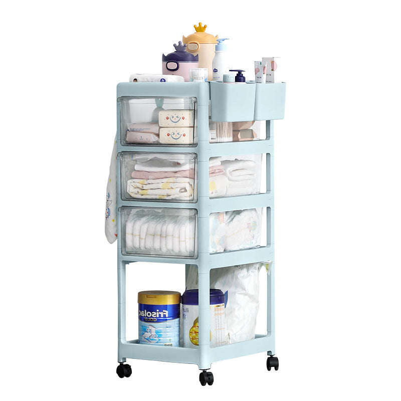 Baby Products Multi-layer Mobile Storage Rack Newborn Months Simple Trolley Baby Storage Cart