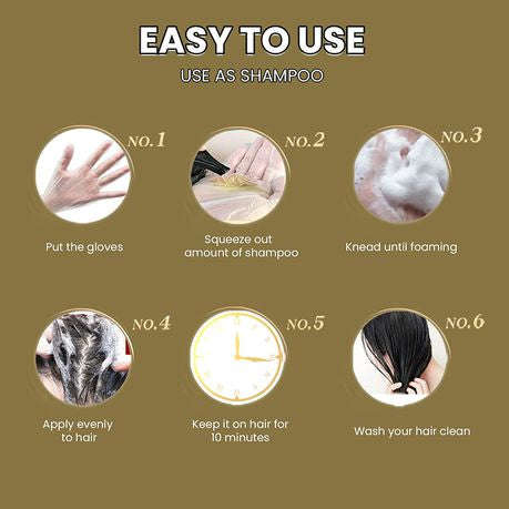 Black Hair Dye Shampoo, Semi-Permanent Hair Color,Instant Hair Dye Black For Men & Women -400ml