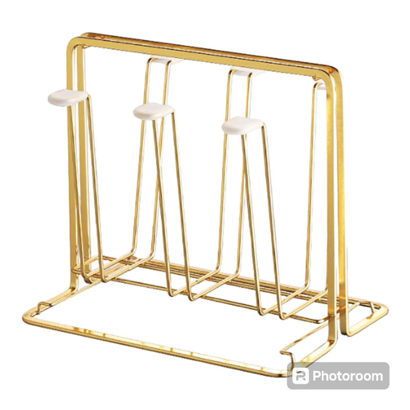 Cup Drying Rack Stand Organizer Non-Slip Holder with Handle and 6 Hooks