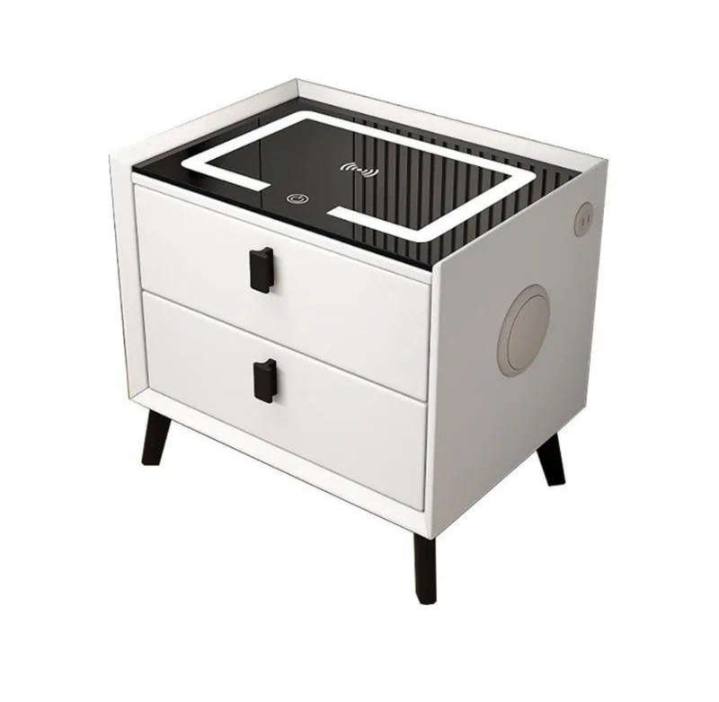 Smart Side Table Touch Screen with Wireless Charging Station & BT Speaker