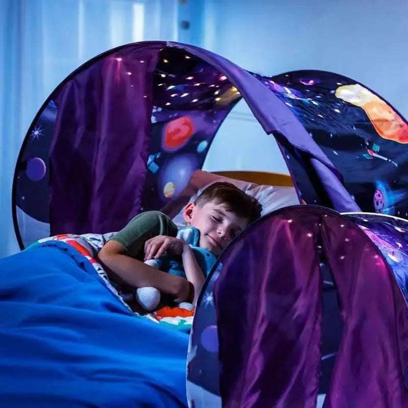 Starry Dream Tent Children Bed Folding Light Blocking Bed Mosquito Net Tent Easy To Assemble Fold...