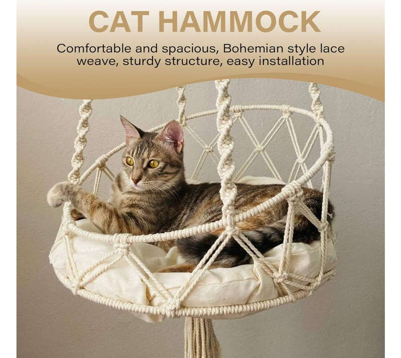 Cat Hammock Hanging Cat With Macrame Hanging Cat Hammock