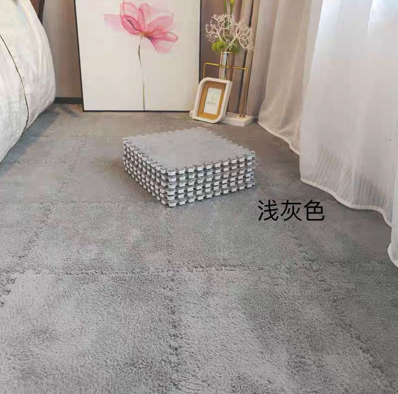 Plush Crawling Mat Interlocking EVA Foam Floor Tiles Puzzle Foam Mat Anti-Slip Carpet for Childre...