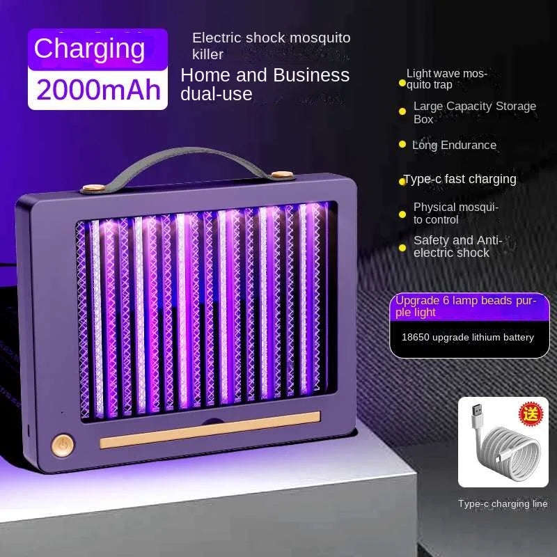 Portable Electric Shock Mosquito Killer Lamp-Black