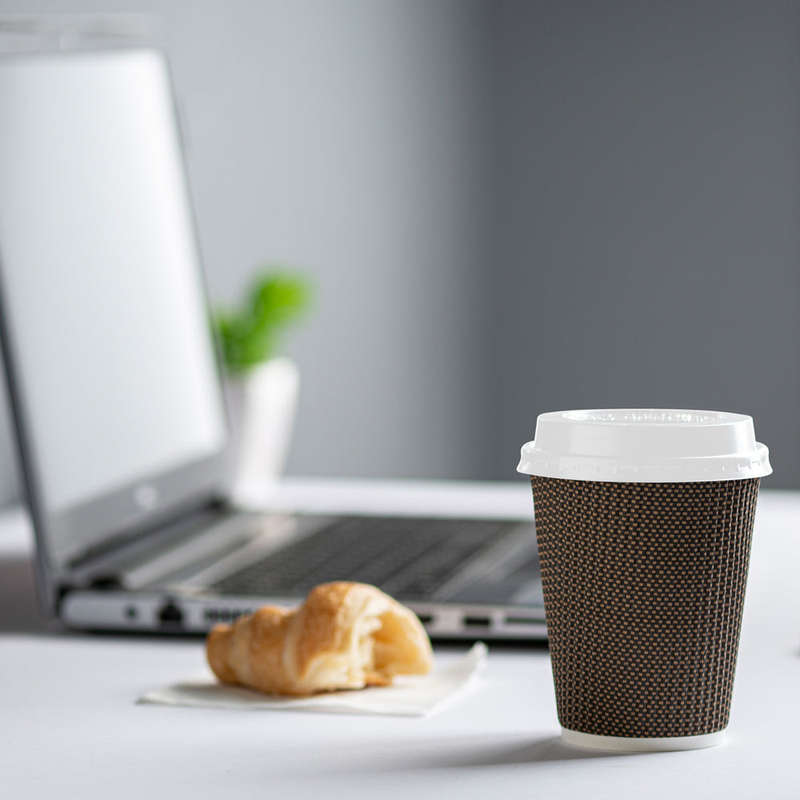 Disposable Paper Coffee Cups with Lid 6pc