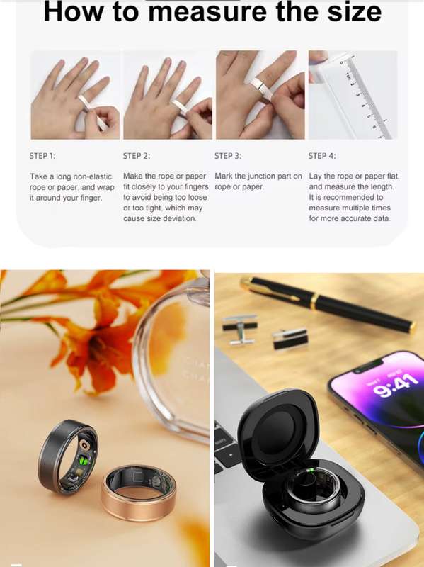 SENBONO Smart Health Ring R03 With Blood Oxygen Heart Rate Sleep Tracking Wearable Electronic Sma...