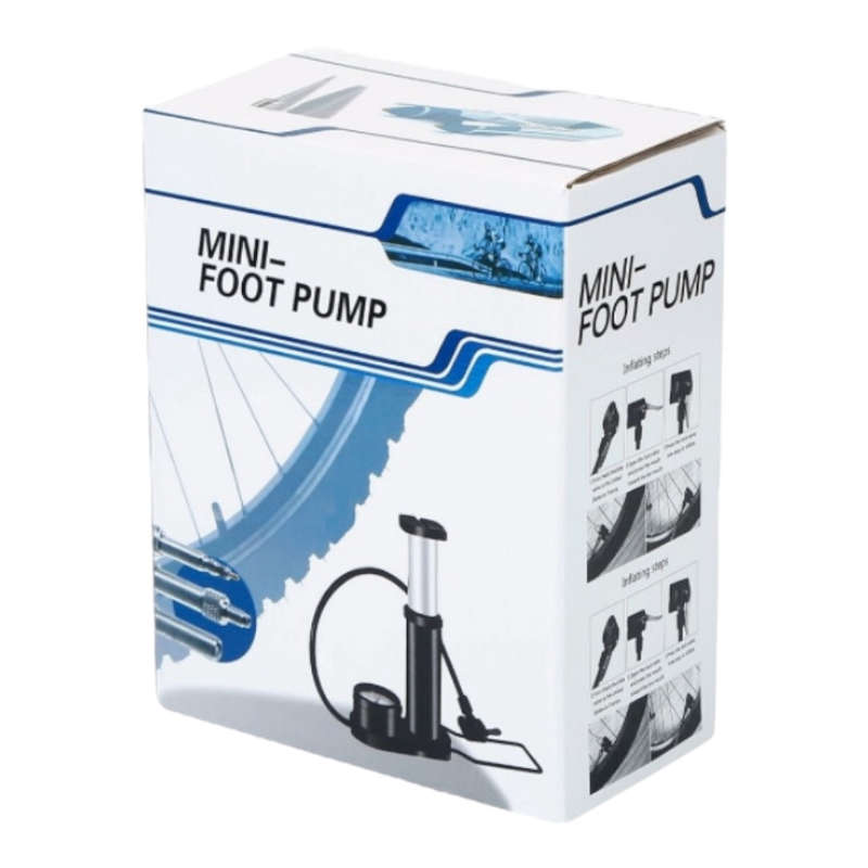 Mini Foot Pump Tire Inflator with Pressure Gauge