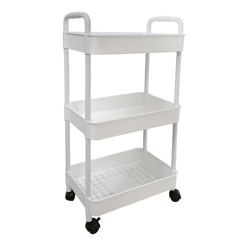 MHome 3/4-Tier Rolling Storage Cart with Wheels  Space-Saving Utility Trolley