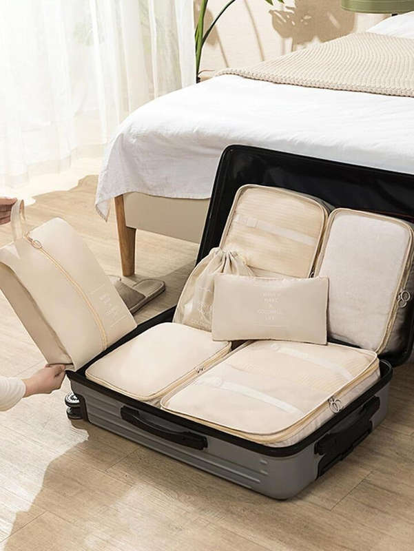 MHome 7-Piece Travel Organizer Set  Waterproof Packing Cubes for Clothes, Shoes & More
